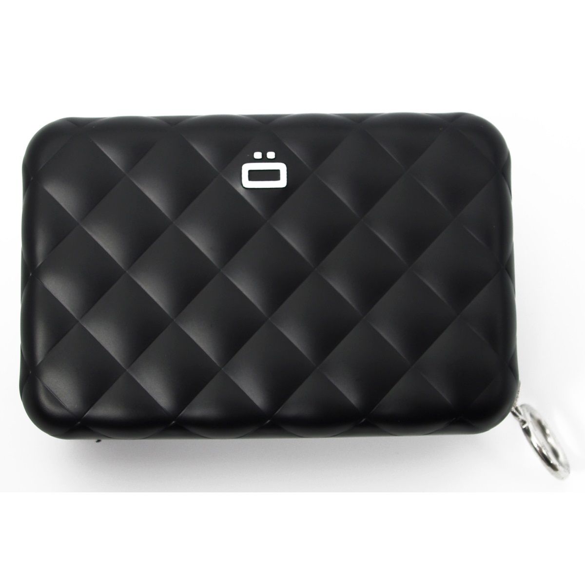 OGON Aluminum Wallet Quilted Zipper - Black